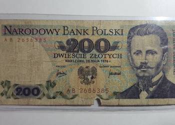 ULTRA RZADKOŚĆ !!! 200 zlotych 1976 s. AB