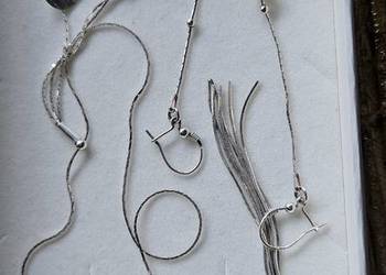 Łańcuszek kolczyki zawieszka srebro zestaw biżuterii piękny i wyjątkow