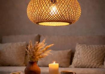 NOWA stylowa lampa wisząca bambusowa naturalna styl boho 35 cm Jysk Sigvard