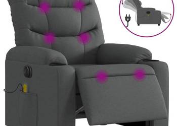 vidaXL Rozkładany fotel masujący, elektryczny, ciemnoszary(SKU:3206637)