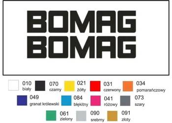 Naklejka wlepka BOMAG 49 cm - 2 szt Zamiennik
