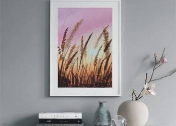 Oryginalna Akwarela „Łąka 2” – Ręcznie malowana, Unikat