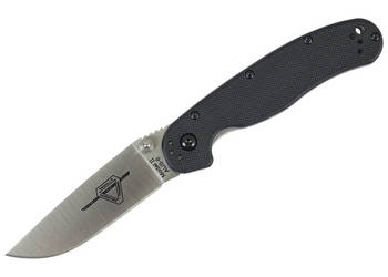 Nóż składany Ontario Rat 2 Folder Silver Plain Black Handle