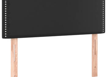 Zagłówek do łóżka z LED czarny 100x5x78/88 cm sztuczna skóra WM-3121556