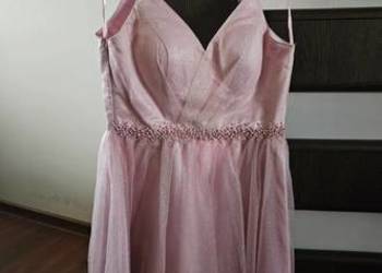 Sukienka elegancka różowa brokatowa
