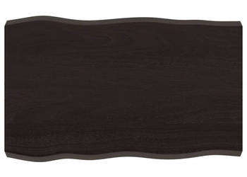 Blat ciemnobrązowy 80x50x(2-6) cm drewno z naturalną krawędzią WM-364009