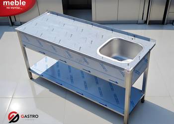 Zlew gastronomiczny 1 komorowy z półką 1700x600x850 mm