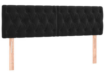 Zagłówek do łóżka z LED czarny 160x7x78/88 cm aksamit WM-3122004