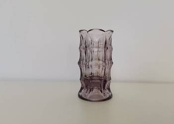 Stary mały przedwojenny fioletowy wazon huta Niemen J. Stolle Art Deco 1930