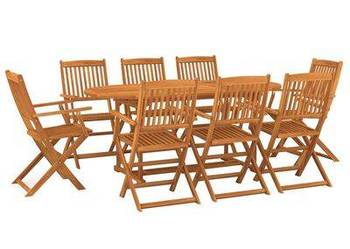 vidaXL 9-cz. zestaw mebli ogrodowych, 180x90x75 cm, drewno akac(sku3086971)