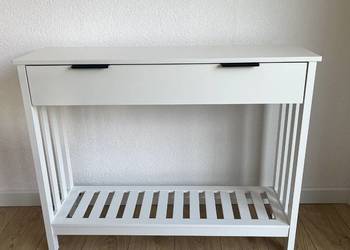 TaoHFE Stolik Konsolowy Biały Konsola Duża Szuflada Półka Loft Toaletka NOW