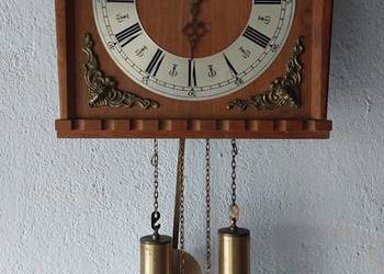 109 Stary zegar ścienny Brixon wagowy łańcuchowy lata 70te film gongu