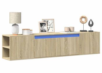 Ścienna szafka pod TV z LED dąb sonoma 180x31x395 cm WM-3307956