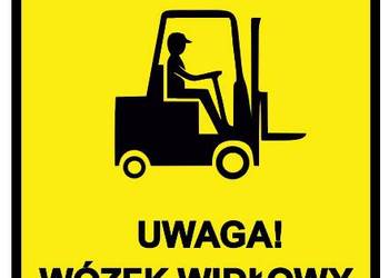 Naklejka Uwaga wózek widłowy 150x150 mm