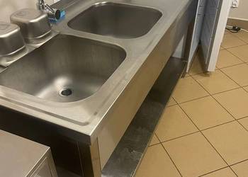 Stół stalowy ze zlewem 60x160