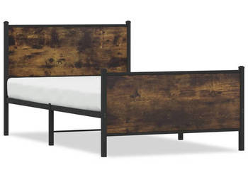 Łóżko Czarne Metalowe Rama Łóżka Metalowa Ze Stelażem 107x203 cm WM-4007681