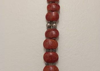 Bransoletka srebrna z koralami