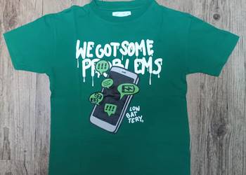 Koszulka T-Shirt We got some problems zielona Zara  130