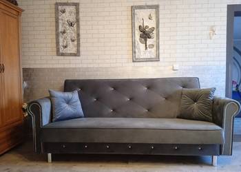 sofa rozkładana kanapa wersalka z kryształkami łóżko NOWOŚĆ