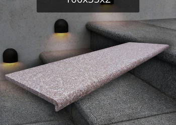 Schodek | Stopnica Granitowa Płomieniowana Bullnose G664 NEW 100x35x2 cm |
