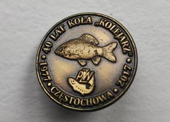 Odznaka wędkarska masywna gruba średnica 25mm