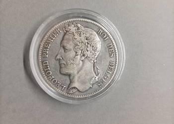 Belgia 5 franków 1847  Leopold , super stan