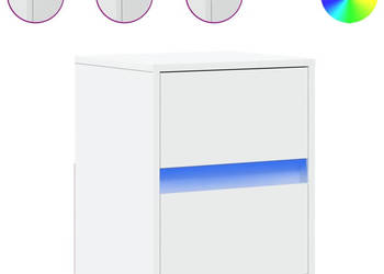 Szafki nocne z LED 2 szt. białe materiał drewnopochodny WM-852034