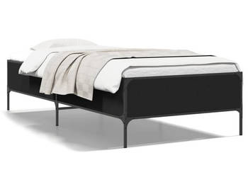 Łóżko Metalowe Czarne Rama Łóżka Ze Stelażem 90x190 cm WM-844986