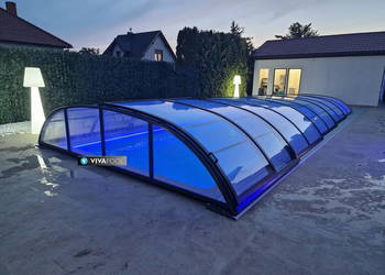 Niskie zadaszenie basenowe SMART 7,75 x 3,50 x 0,80 poliwęglan lity dach