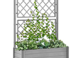 Skrzynia na rośliny z trejażem 100x43x142 cm PP szara WM-317582