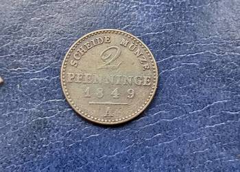 Stare monety 2 fenig 1849 Niemcy