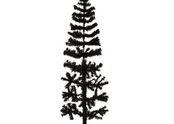 Smukła choinka połówka ze stojakiem sztuczna czarna 150 cm WM-344575