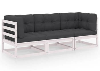 3-osobowa sofa ogrodowa z poduszkami lite drewno sosnowe WM-3076370
