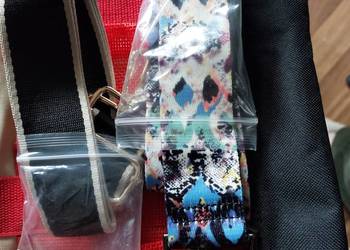 Pasek Nowy parciany 4cm do torebki czarny i kolorowy