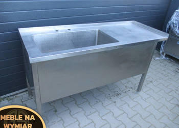 Stół Ze Zlewem DUŻA KOMORA 40 cm Z Maskownicą 3 Ranty 160x60x85