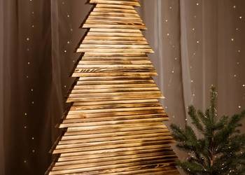 Choinka drewniana ekologiczna, naturalne drzewko świąteczne 160 cm