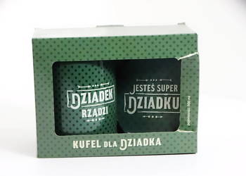 Zestaw prezentowy dla dziadka – kufel + podstawka, 500 ml