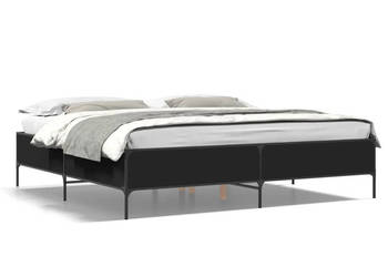 Rama łóżka czarna materiał drewnopochodny i metal 180x200 cm WM-3279782