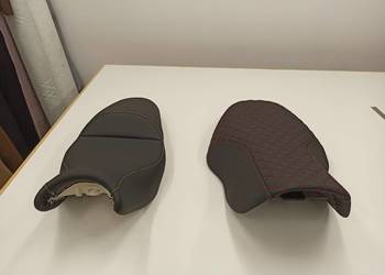 Renowacja kanap motocyklowych obszywanie haft Fazer, mt 07