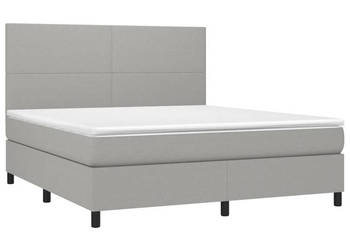 Łóżko kontynentalne z materacem jasnoszare tkanina 180x200cm WM-3134733