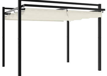 Altana ogrodowa ze zwijanym dachem kremowa 3x3 m aluminium WM-4003968