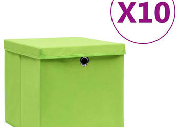 Pudełka z pokrywami 10 szt. 28x28x28 cm zielone WM-325230