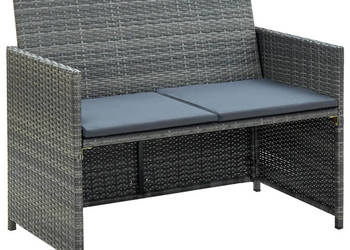 2-osobowa sofa ogrodowa z poduszkami polirattan szara WM-43912
