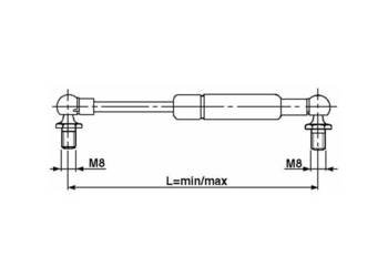 Sprężyna gazowa 335-585 STEYR, 99-976-047 09222