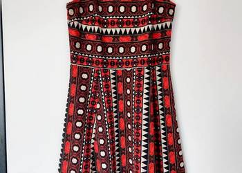 sukienka kolorowa H&M, rozmiar S, etno, wzory azteckie