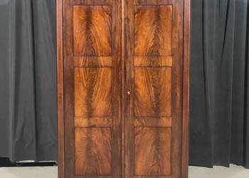 Klasyczna szafa Biedermeier, dwudrzwiowa, mahoń, antyk
