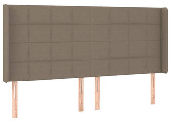 Zagłówek do łóżka z LED taupe 163x16x118/128 cm tkanina WM-3124058