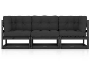 3-osobowa sofa ogrodowa z poduszkami lite drewno sosnowe WM-3076373