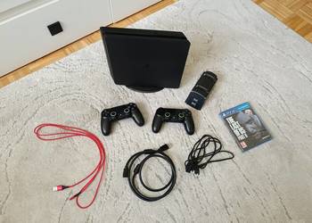 PlayStation 4, CUH-2016B, 1TB, 2 pady, okablowanie, ładowarka, gra,PS4