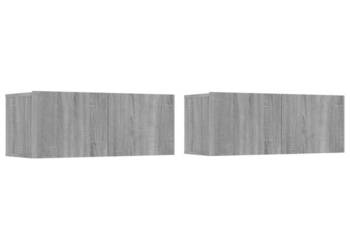 Ścienne szafki TV 2 szt. szary dąb sonoma 80x30x30 cm WM-820464